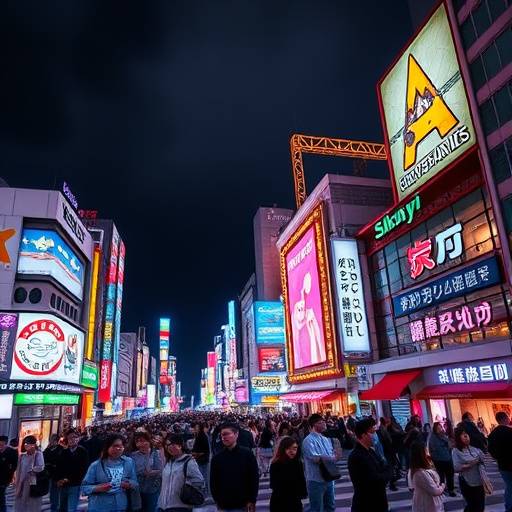 Shibuya Crossing in Tokyo at night