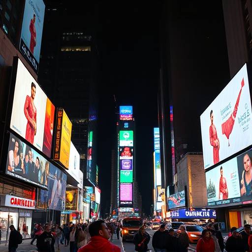 Times Square in New York City at night